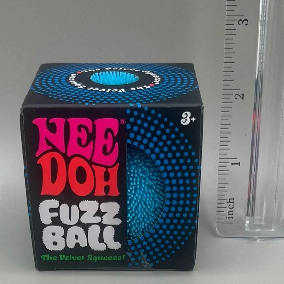 đź’™Schylling NEEDOH BLUE Fuzz Ball ~Velvet Squeeze Squishy Sensory Toy NEW - Picture 8 of 8